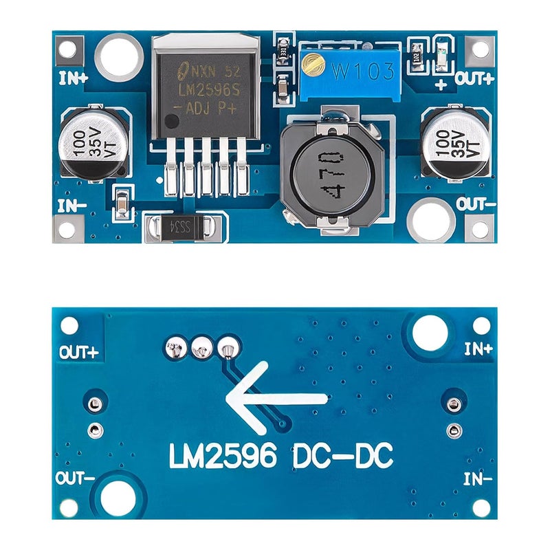 Petutu LM2596 DC-DC Buck Converter Module, 8 Pack Adjustable Voltage Regulator, 3.2V-46V Input (Recommended ≤40V), 1.25V-35V Output, 3A Max, Step Down Power Supply for Arduino, LED, DIY Projects - Image 2